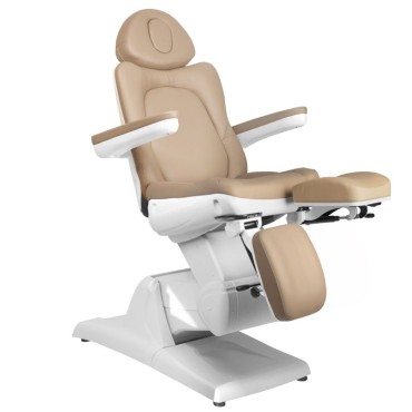 Elektrische cosmetische stoel Azzurro 870s pedicure 3 motoren cappuccino — zijaanzicht