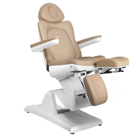 Cadeira cosmética elétrica Azzurro 870s pedicure 3 motores cappuccino — vista lateral