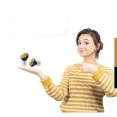 Auditivos auditivos medca preto para o modelo de orelha discreta direita e esquerda