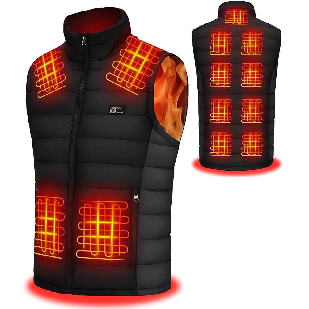 Oppvarmet Vest Seew 15000mAh Unisex, XXL Størrelse, Svart