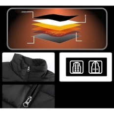 Lämmitetty liivi nähnyt 15000mAh unisex, xxl koko, musta