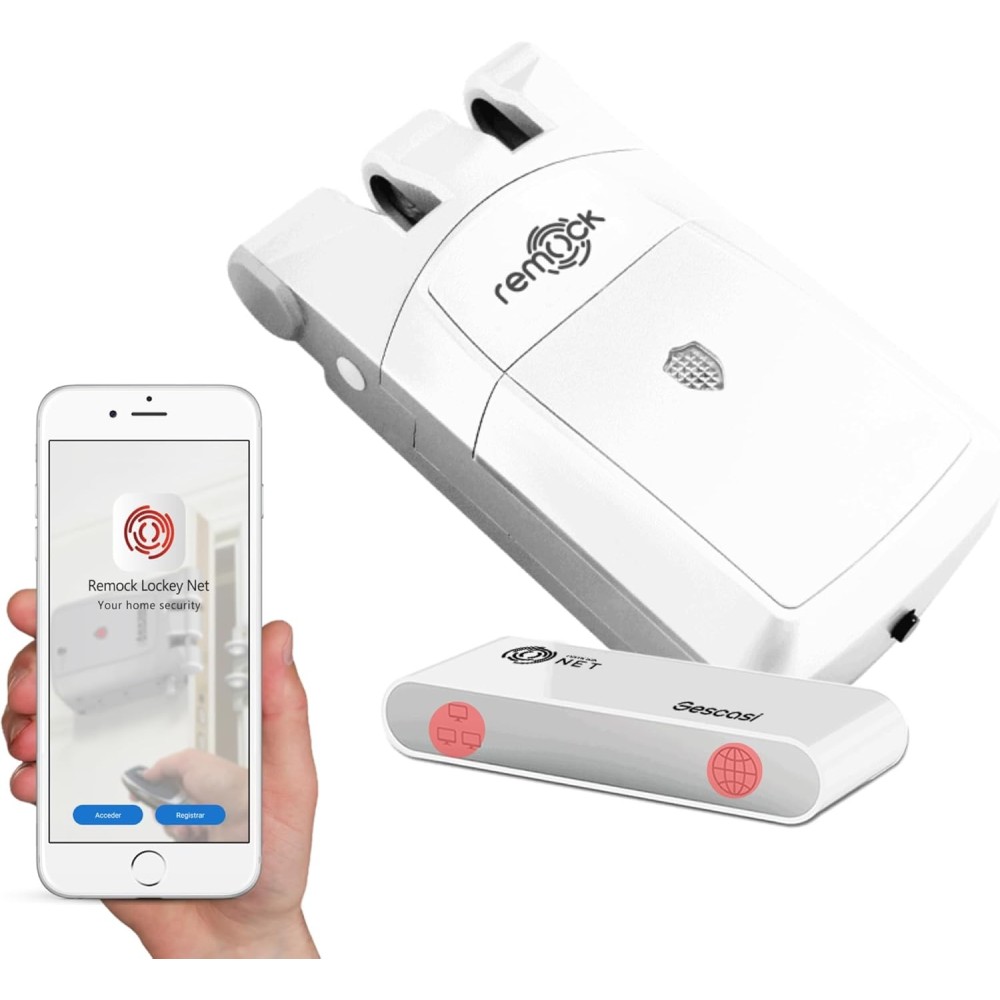 Invisible REMOCK PRO 3 Castle in brown color Remote controlled safety lock for door installation without cables