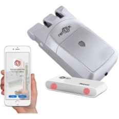 Invisible Remock Pro Castle, 3 W, strieborná farebná bezdrôtová inteligentná anti-bezpečnostný hrad pre dvere, diaľkové ovládani