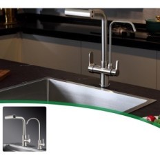 Köksplan 3 i 1, med extraherad dusch, silver