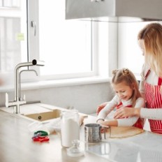 Robinet de cuisine 3 en 1, avec douche extraite, argent