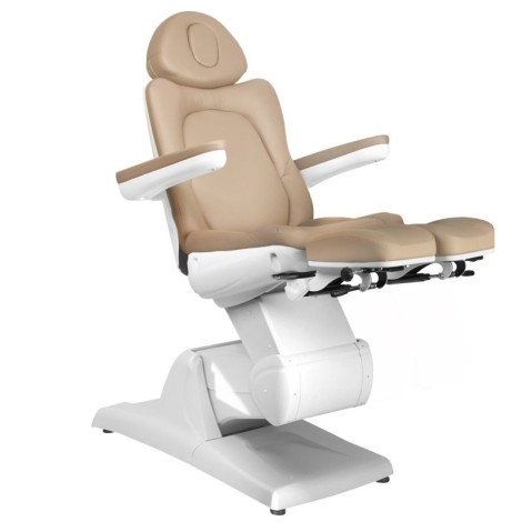 Elektrische cosmetische stoel Azzurro 870s pedicure 3 motoren cappuccino — zijaanzicht