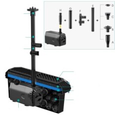 Použité čerpadlo 2 20W 1200 l / rok. Automatické čerpadlo pre záhradné zavlažovacie systémy a skleník