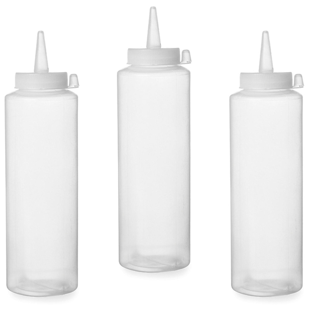 Dispenserflaske for kalde sauser sett 3pcs. - Gjennomsiktig 0.35L - Hendi 557853