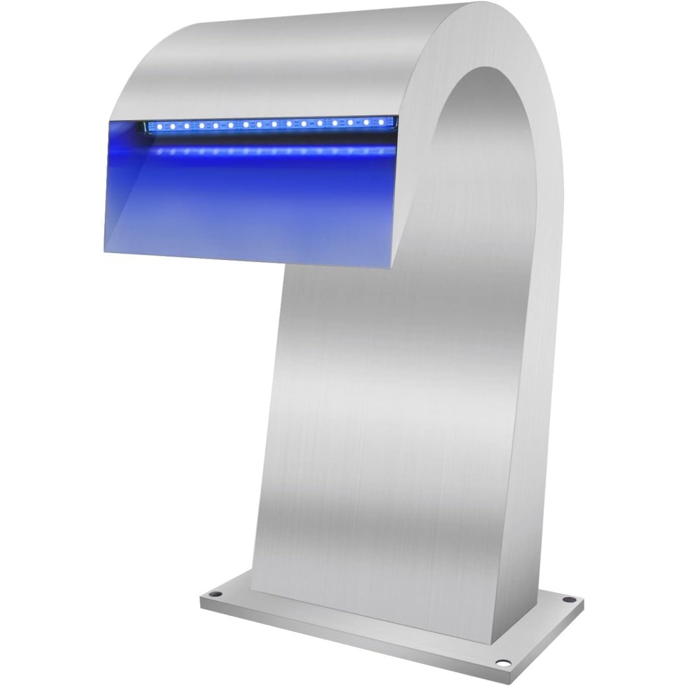 LONGRUR Vattenfall Pool Rostfritt stål LED 7 Färger, 19x42.5x25 cm