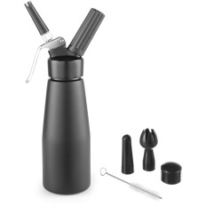 Sifone per panna montata N2O Set di linee da cucina + 3 punte 0.5L - Nero - Hendi 588420