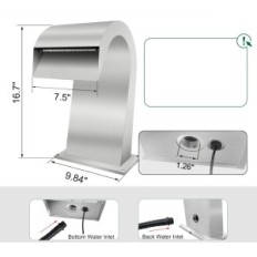 LONGRUR Vattenfall Pool Rostfritt stål LED 7 Färger, 19x42.5x25 cm