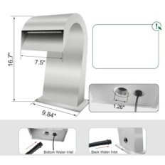 Longrun juga bassein roostevabast terasest LED 7 värvi, 19x42.5x25 cm