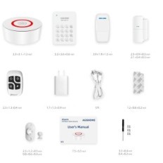 AGSHOME Bezprzewodowy system alarmowy 15 szt., 120dB, kompatybilny z Alexa