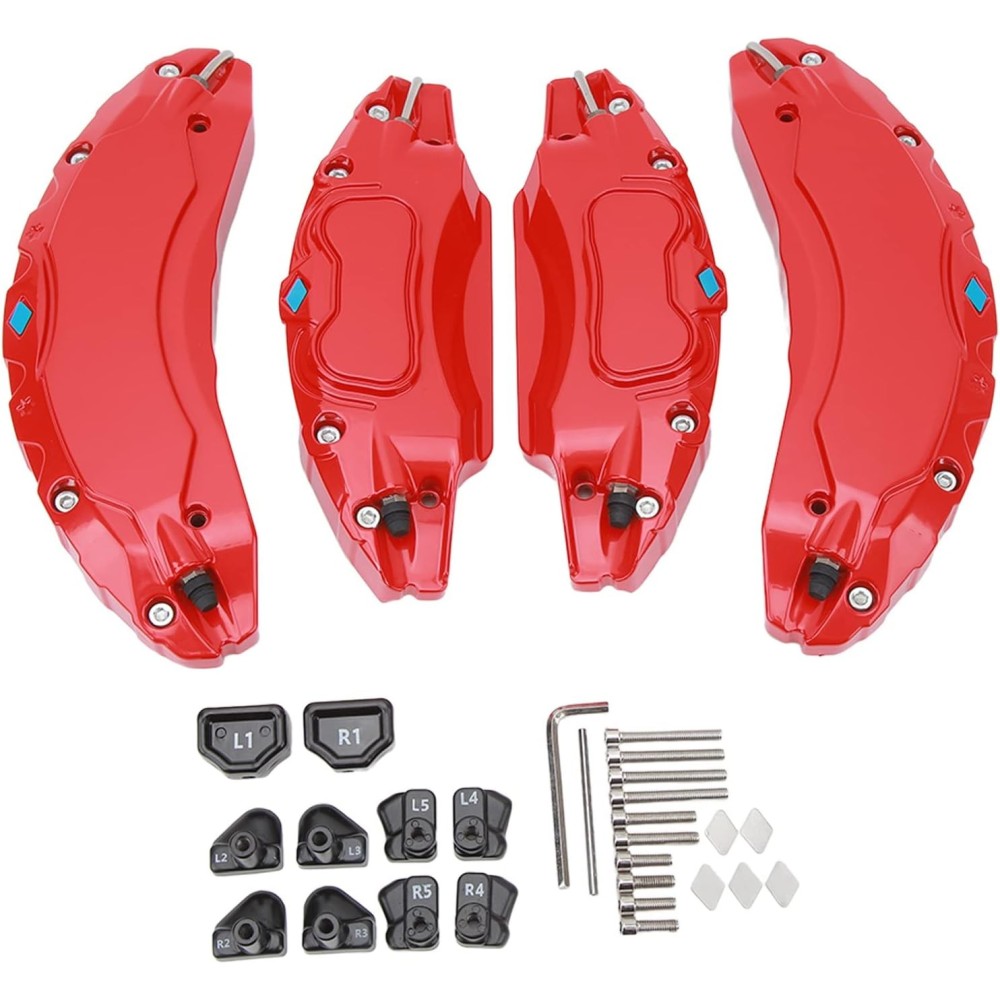 Aluminum overlays for brake calipers 18 "/ 19", red, 4 pcs.