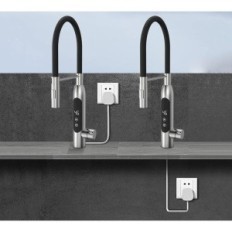 Riscaldatore per acqua elettrica HMZGG 3400W, acciaio inossidabile, LED