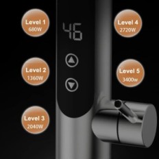 HMZGG Electric water heater 3400W, stainless steel, LED