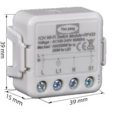 Wi-Fi Yueyang W-SEC01 10A / 2300W Switch, Controle de Aplicativos, 8 itens.