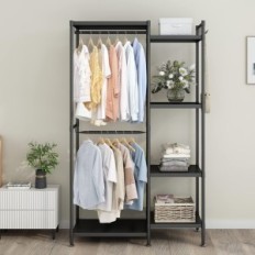 Metallriidete seista FreeTaan, 100x41x180cm, must