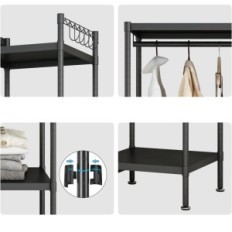 Metalen kledingstander Downcan, 100x41x180cm, zwart gebruikt