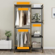 Stand de vêtements en métal PIMPAN, 100x41x180cm, noir utilisé