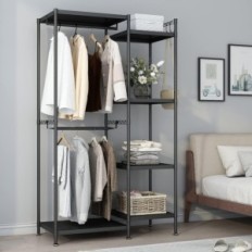 Metallriidete seista FreeTaan, 100x41x180cm, must