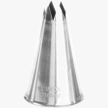 Spetsen bara en stjärna för ärmar av konditorivaror stål. 10mm - Hendi 551394