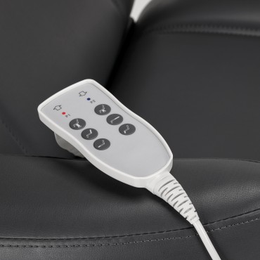 Elektrisk kosmetisk stol Azzurro 803D med 3 motorer grå — närbild av reglage