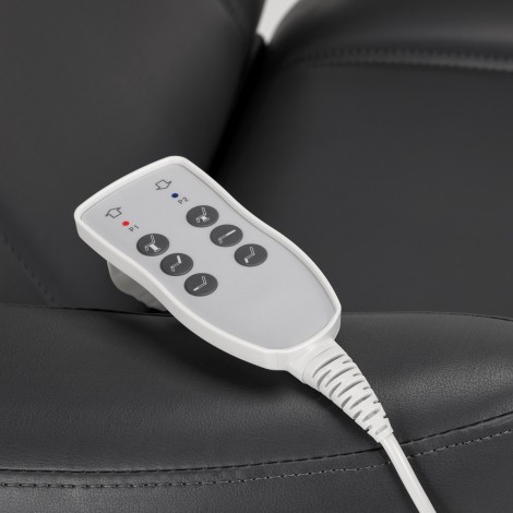 Azzurro 803D elektromos kozmetikai szék, 3 motorral, szürke — közeli kép a vezérlőkről