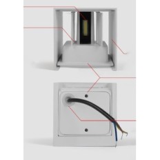 Væg LED Fupe lamper, 12 W, 3000 K, Varmt lys, IP65, 2 stk