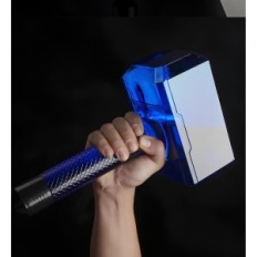 Water bottle RESTEQ in the shape of a Thora hammer, Mjolnir bottle, blue