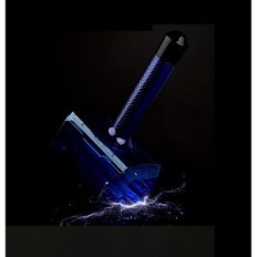 Water bottle RESTEQ in the shape of a Thora hammer, Mjolnir bottle, blue