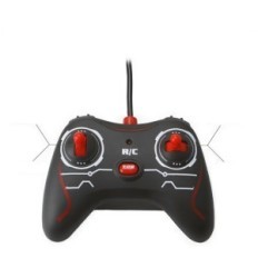 A remotely controlled car driving on the ceiling and walls, with headlights