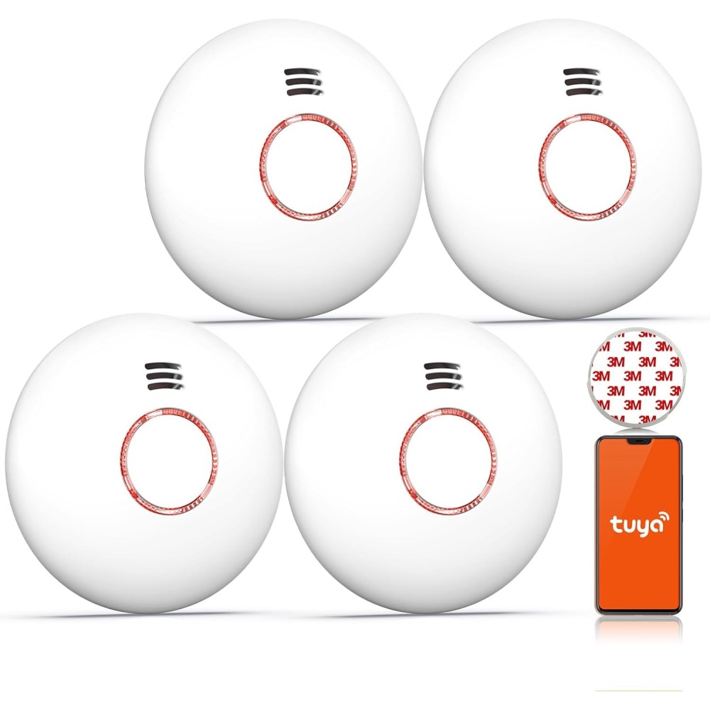 Allarme per fumo Wi-Fi per Andyssey House, Telecomando, 4 pezzi