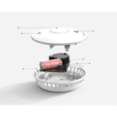 Draadloze putogesafe rookmelder, 10-jarige batterij, 6 stuks.