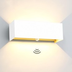 Lâmpada de parede Kingwen com sensor de movimento 30w, 3000k, ip65, branco, usado