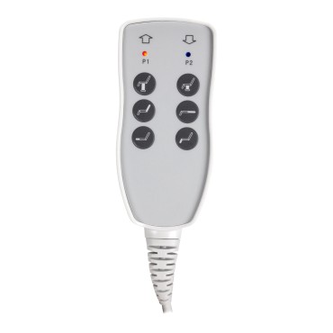Elektrisk kosmetikstol Azzurro 803D 3 motorer vit — närbild av reglage