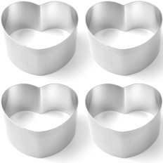 Rant pâtissier pour gâteau en forme de CŒUR - ENSEMBLE de 4 pièces - HENDI 512456