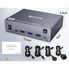 Byt KVM YOUETHDAV KC-KVM202CH USB-C, USB 3.0, 2 Datorer