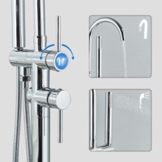 Bath tube Rozin chrome 150 cm Stylish bathroom fitting with modern design