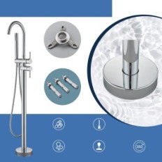 Baderöhrchen Rozin Chrome 150 cm Stilvolles Badezimmermontage mit modernem Design