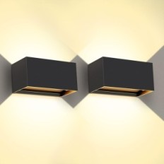 LED SCONE KINGWEN, 20W, 3000 K, IP65, Negro, Conjunto de 2 PC.