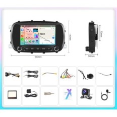 Autoradio Hikity 7 ", Android 13, GPS, Carplay, Bluetooth, to Fiat 500X