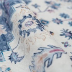 Vintage Teppich 160 x 230 cm Blau Dekorative Teppich Vamcheer Stil Retro für Wohnzimmer Schlafzimmer und Esszimmer