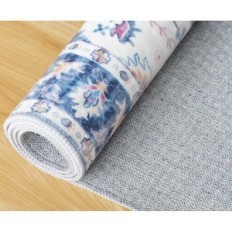 Vintage paklājs 160 x 230 cm Blue Decorative Carpet Vamcheer Style Retro dzīvojamās istabas guļamistaba un ēdamistaba