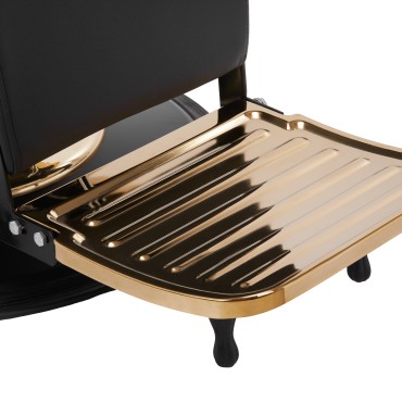 Barberstuhl Marcus Gold — Detailaufnahme Basis