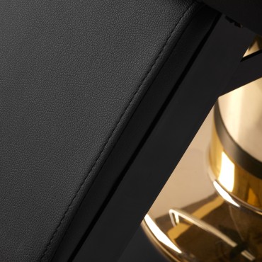Sillón de barbero Marcus Gold — detalle del asiento
