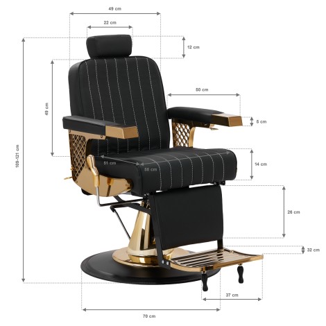Cadeira de Barbeiro Marcus Gold