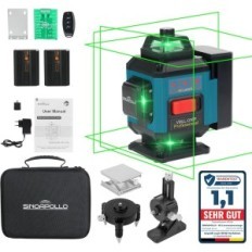 Sinoapollo Compact Laser Level 4D, 16 regels, met batterijen en afstandsbediening