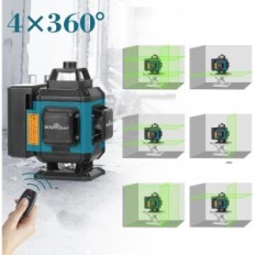 Sinoapollo kompakt laser nivå 4d, 16 linjer, med batterier och fjärrkontroll