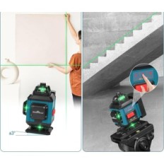 Sinoapollo Compact Laser Level 4D, 16 regels, met batterijen en afstandsbediening